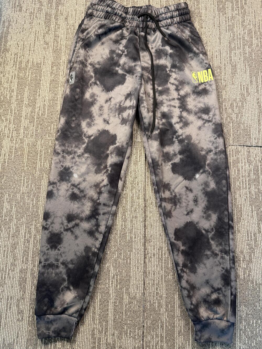 NBA Pants Mens Small Gray Black NBA Basketball Tie Dye Sweatpants Joggers